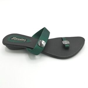 Sundar Chappals Sandals Womens Shoes Flats Slide Toe Ring Forest Green‎ Black 40